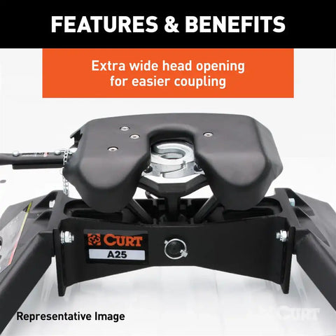 CURT 16036 A25 5th Wheel Hitch, Select Ford F-250, F-350, F-450, 8' Bed Puck System