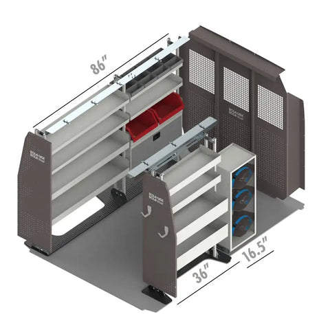 ROLACASE RSMRSHV-RP118 VAN SHELVING HVAC BIN PACKAGE