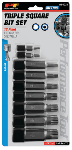 PERFORM TOOL W86024 9PC MASTER TRIPLE SQUARE BIT