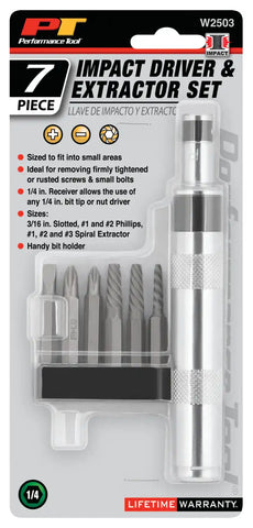 PERFORM TOOL W2503 1/4' IMPACT DRIVER & EXTRACTOR
