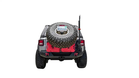Paramount Automotive 81-20114 - 18-23 Jeep Wrangler JL Gen 3 Tire Carrier WITH Body Width Rear Bumper
