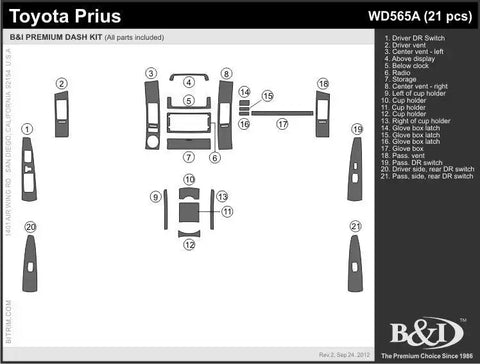 B & I WD565A-SDB TOYOTA PRIUS BURLWOOD 07