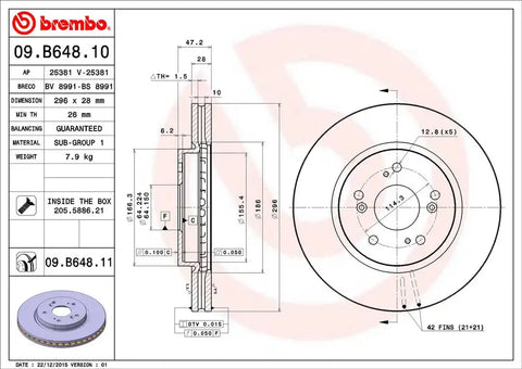 BREMBO 09B64811C02 DISC BRAKE ROTOR