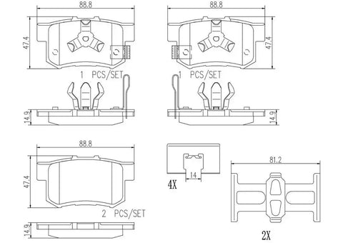 BREMBO P28051N DISC BRAKE PAD SET