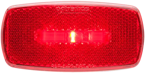 ONE LED MARK LIGHT;OVAL;BLK BSE;RED