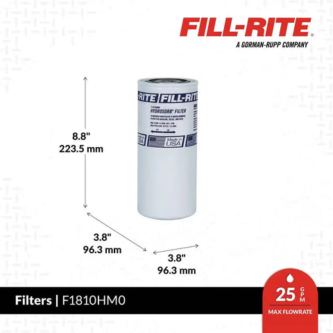 FILL RITE F1810HM0 18 GPM HYDROSORB FILTER