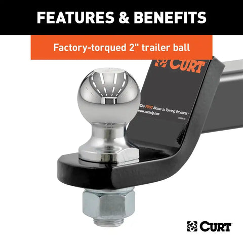 CURT 45036 Loaded Ball Mount with 2 (2 Shank, 7,500 lbs., Drop)