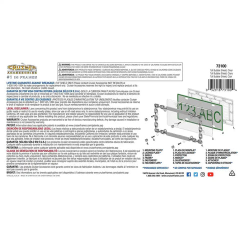 CRUISER 73100 TUF-SHIELD POLYCARB CLEAR