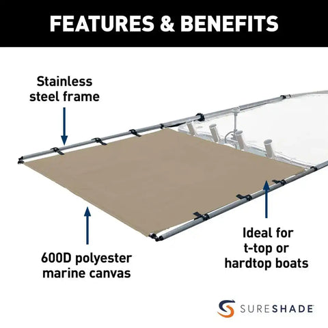 PTX POWER SHADE SS 69 INCH WIDE TAN