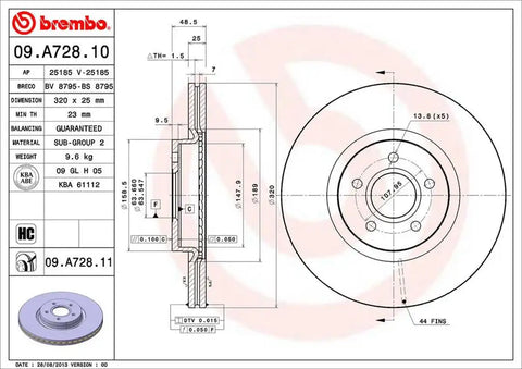BREMBO 09A72811C02 DISC BRAKE ROTOR