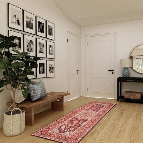 CRYSTAL ART 340738WEB KENYA RUBY 2.5X7 WASHABLE RUG