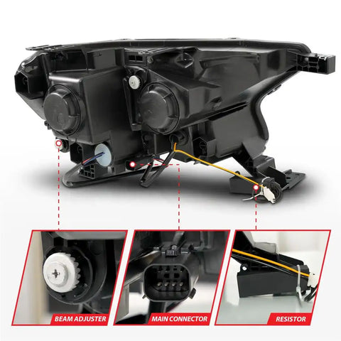 ANZO USA 111614 Headlight Assembly LED Bulb Projector Beam With Initiation/ LED Day
