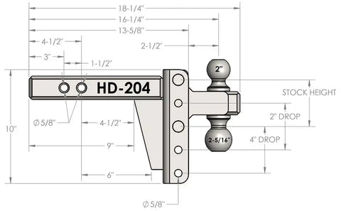 2.0' HEAVY DUTY 4' DROP/RISE