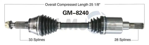 TRAKMOTIVE GM-8240 NEW CV AXLE