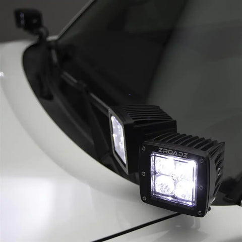 ZROADZ Off Road Products Z362181-KIT4 Hood Hinge LED Kit, Black, Mild Steel, Bolt-on