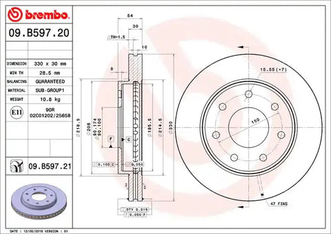 BREMBO 09B59721C02 DISC BRAKE ROTOR