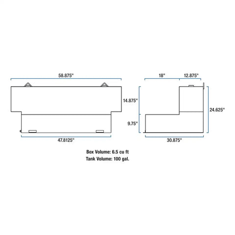 UWS ST-100HH-MB 100 GAL LSHAPE STEEL TRANSFER TANK