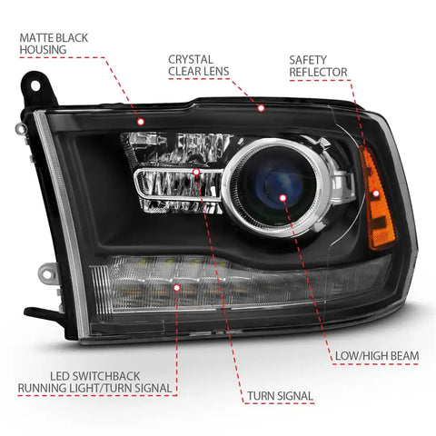 ANZO 111489 PROJECTOR HEADLIHGTS PLANK STYLE HA