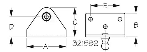 SEA DOG 321582-1 STAINLESS 90 GAS LIFT MOUNT -