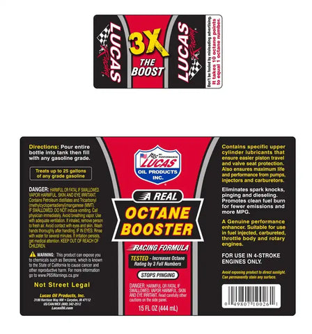LUCAS OIL 10026 OCTANE BOOST. 12/1 15OZ