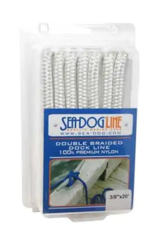 SEA DOG 302110020WH-1 DOUBLE BRAIDED NYLON DOCK LINE