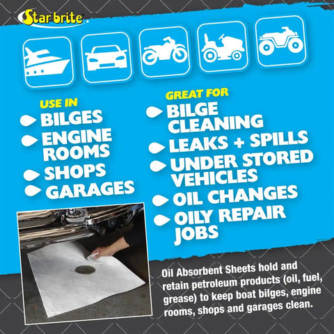 STAR BRITE 091845 BILGE OILPADS-17 X 19 HEAVY WGHT5PK