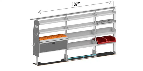 ROLACASE RSFMHRGE-DRXL VAN SHELVING GENERAL BIN PACKAGE EX