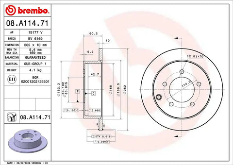 BREMBO 08A11471C02 DISC BRAKE ROTOR