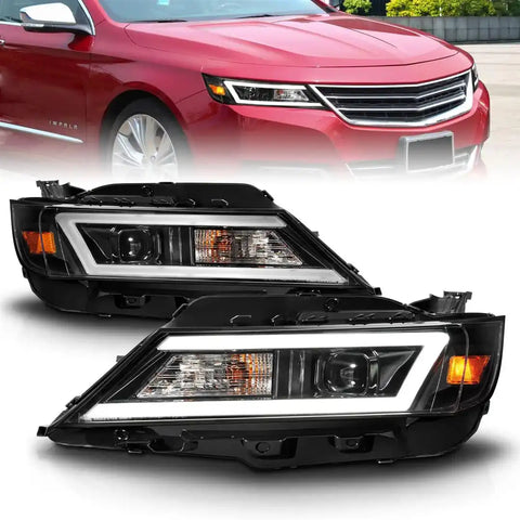 ANZO USA 121574 Headlight Assembly Halogen Bulb Projector Beam With LED Daytime Run
