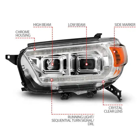 ANZO USA 111603 Headlight Assembly Halogen Bulb Projector Beam With Plank Style LED