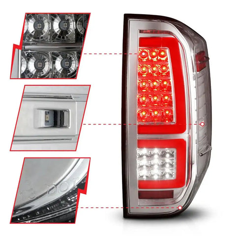 ANZO USA 311438 Tail Light Assembly LED Clear Lens Chrome Housing Red Brake Light