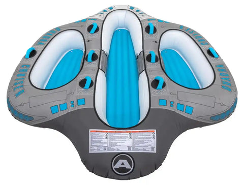 Airhead AHTC-854 Towable Tube 1 To 4 Riders Gray/ Blue Nylon