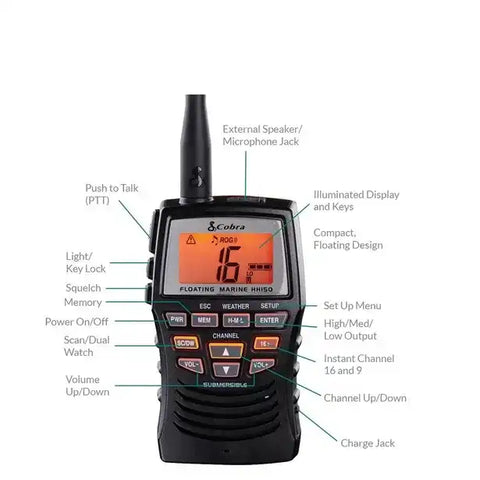 COBRA MRHH150FLT MARINE HANDHELD VHF USA