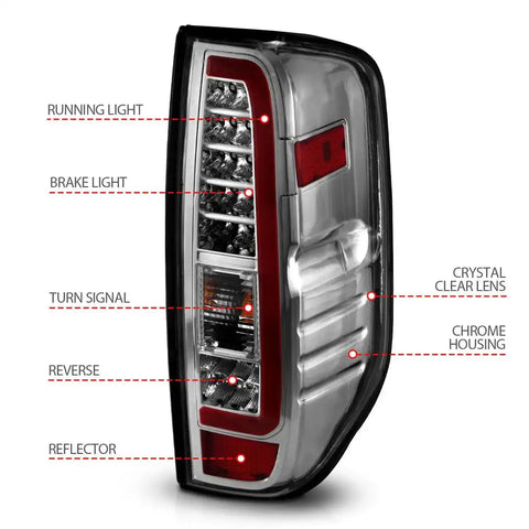 ANZO 311445 LED TAIL LIGHTS W/ LIGHT BAR CHROME