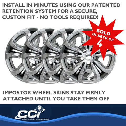 Coast To IWCIMP442CC 16 Inch 5 Spoke Chrome And Charcoal Plastic Set Of 4 2019-2019 Chevrolet Cruze