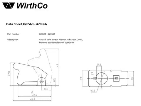 WIRTHCO 20563 AIRCRAFT STYLE TOGGLE SWI