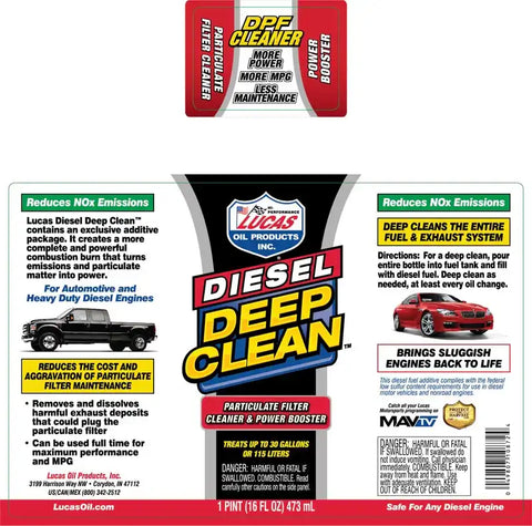 LUCAS OIL 10872 DIESEL DEEP CLEAN - 16 OUNCE