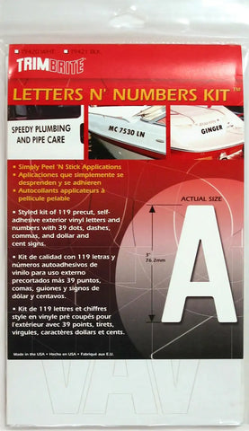 LETTER NUMBER KIT WHITE