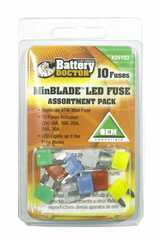 WIRTHCO 24103 10PK LED MINI FUSE ASST