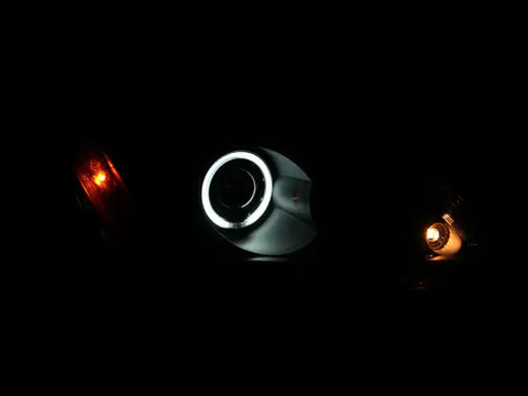 ANZO USA 121102 Headlight Assembly Halogen Bulb Projector Beam With Halo CCFL Bulb
