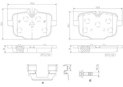 BREMBO P06101N DISC BRAKE PAD SET