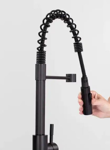 COILED PULL-DOWN FAUCET-BLACK MATTE