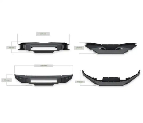 Black Horse Offroad AFB-SI35-BU Bumper Armour II Direct Fit 3 Piece Modular Bolt-