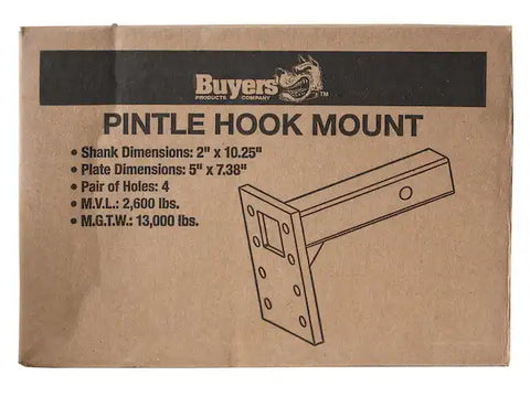 Buyers Products PM107 Pintle Hook Mounting Plate 2 Inch Receiver Mount 13000 Pound