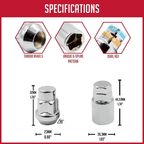 WHEEL LOCK BULGE ACORN  C