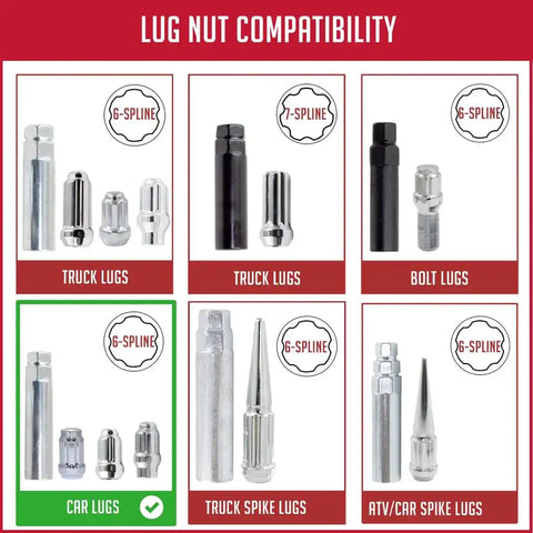 LUG AADPTER 6 SPLINE CAR