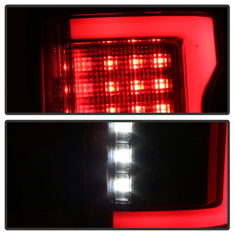 Spyder Automotive 5085313 Tail Light Assembly LED Clear/ Red Lens Bar Style Black