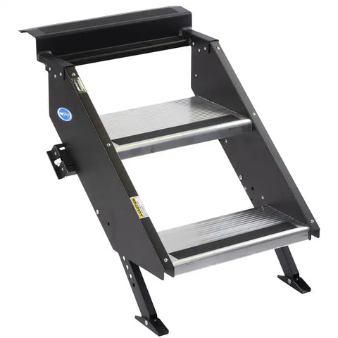 MOR/ryde STP-201 Entry Step Gen 2 Manual Folding Steps Threshold Height Of 25 Inch To 29 In