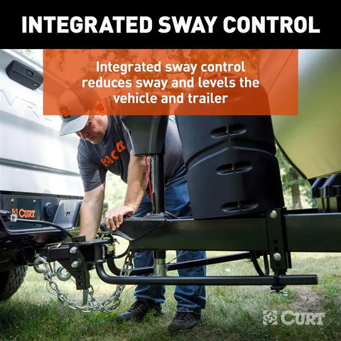 CURT 17601 TruTrack 2P Weight Distribution Hitch with 2x Sway Control, 8-10K