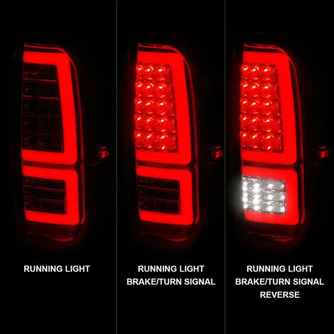 ANZO USA 311438 Tail Light Assembly LED Clear Lens Chrome Housing Red Brake Light